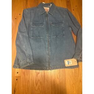 NEW Levi Men's Solid Full-Zip Shirt Jacket Men's XL Bomber